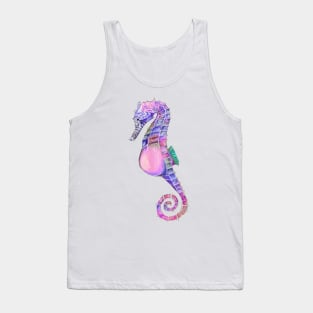 Cool Purple Pink and Blue Seahorse Tank Top